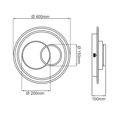 Brilliant G99385/75 Sigune LED-plafondlamp LED LED vast ingebouwd 38 W Wit, Zwart
