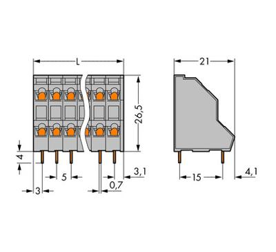 WAGO 736-103 Printplaatklem 112 stuk(s)