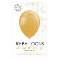 Globos Ballonnen metallic goud 30cm, 10st. - thumbnail