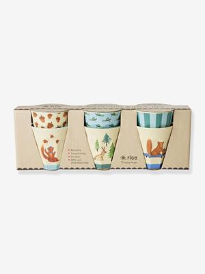 6-delige set melamine kinderbekers BLUE HAPPY FOREST rice 160 ml hemelsblauw