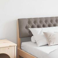 Gestoffeerd hoofdbord Taupe 200 cm Massief grenenhout - thumbnail