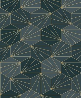 Dutch Wallcoverings Behang Galactik Dessin Groen/Goud L949-01