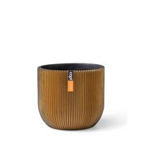 Capi nature groove bol bloempot 10x9 cm zwart goud - thumbnail