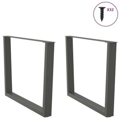 Eettafelpoten 2 st V-vormig 100x(72-73,3) cm staal antraciet Eettafelpoten 2 st V-vormig 100x(72-73,3) cm staal antraciet