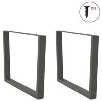 Eettafelpoten 2 st V-vormig 100x(72-73,3) cm staal antraciet - thumbnail