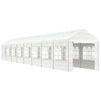 Prieel met dak 17,84x2,28x2,69 m polyetheen wit - thumbnail