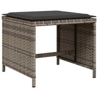 11-delige Tuinset met kussens poly rattan grijs - thumbnail