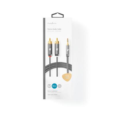 Nedis Stereo-Audiokabel | 3,5 mm Male naar 2x RCA Male | 2 m | 1 stuks - CATB22200GY20 CATB22200GY20 - thumbnail
