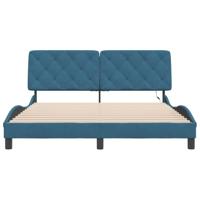 Bedframe met LED-verlichting fluweel blauw 160x200 cm - thumbnail