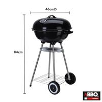 Kolenbarbecue met wielen Zwart Geëmailleerd Staal Rond - thumbnail