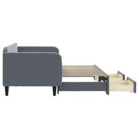 Slaapbank onderschuifbed en lades 90x200 cm fluweel donkergrijs - thumbnail