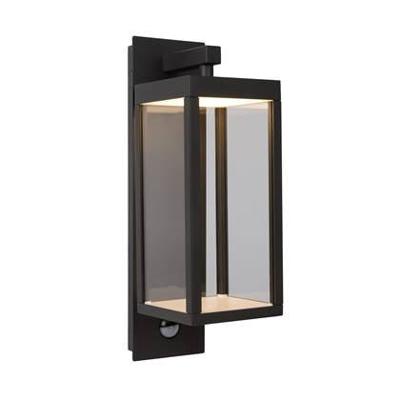 Lucide CLAIRETTE - Wandlamp Binnen/Buiten - LED - 1x13W 3000K - IP54 - Beweging & dag/nacht sensor - Antraciet