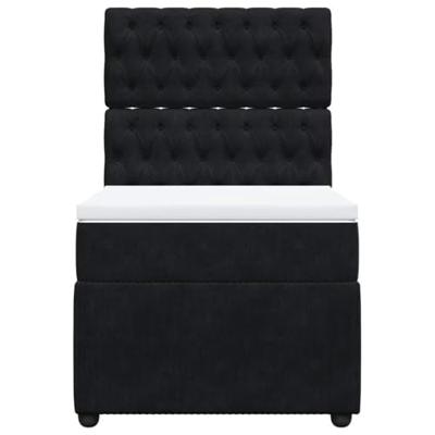 Boxspring met matras fluweel zwart 90x190 cm
