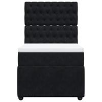 Boxspring met matras fluweel zwart 90x190 cm - thumbnail
