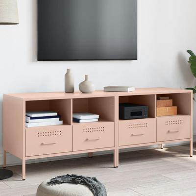 Tv-meubelen 2 st 68x39x50,5 cm staal roze