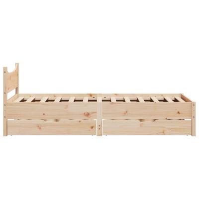 vidaXL Bedframe met lades massief grenenhout 150x200 cm, bed, bed ombouw, twijfelaar bed, bedbodem, slaapkamermeubel, 2 persoonsbed, tweepersoonsbed