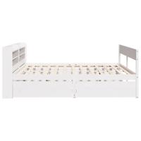 Bedframe zonder matras massief grenenhout wit 140x190 cm - thumbnail