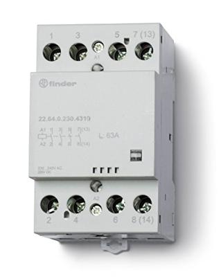 Finder 22.64.0.024.4310 Contactor 4x NO 24 V/DC, 24 V/AC 63 A 1 stuk(s) Finder 22.64.0.024.4310 Contactor 4x NO 24 V/DC, 24 V/AC 63 A 1 stuk(s)