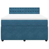 Boxspring met matras fluweel blauw 140x200 cm - thumbnail
