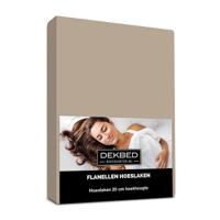 Dekbed-Discounter Verwarmend Flanel Hoeslaken - Taupe 180 x 210/220 cm - thumbnail