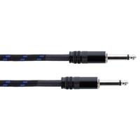 Cordial 14768 Jackplug Audio Aansluitkabel [1x Jackplug male 6,3 mm (mono) - 1x Jackplug male 6,3 mm (mono)] 1.50 m Zwart, Blauw Textielmantel - thumbnail