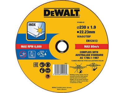 DeWALT DT43909 Doorslijpschijf RVS 230mm DeWALT DT43909 Doorslijpschijf RVS 230mm