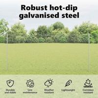 VidaXL Afrasteringspaal 11 pcs zilver 140 cm staal - thumbnail