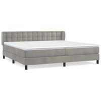 Boxspring met matras fluweel lichtgrijs 200x200 cm - thumbnail