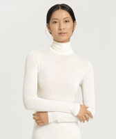 Dames ski ondergoed HANRO Wol & Zijde turtle neck shirt Cygne 071423 - thumbnail