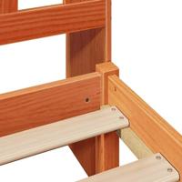 Bed met boekenkast zonder matras grenenhout wasbruin 75x190 cm - thumbnail