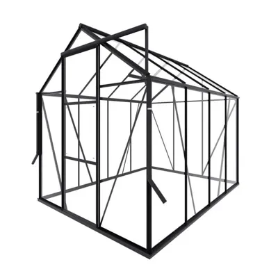 Royal Well Kate II aluminium tuinkas 192x253 cm zwart- - Veiligheidsglas- Royal Well