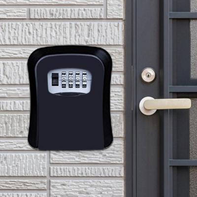 Wachtwoord lock metalen opbergdoos deur veiligheid vak muur kabinet sleutel veiligheid box (zwart)