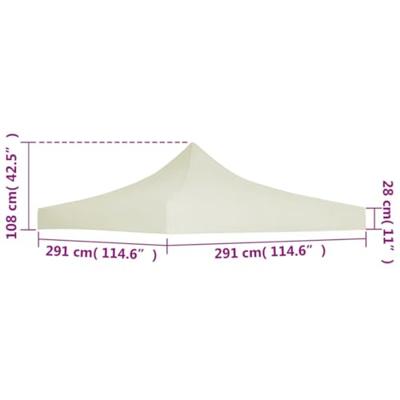 VidaXL Partytentdak 3x3 m crème
