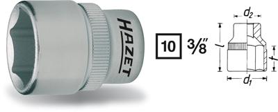 HAZET Dopsleutel 880-22 · 3/8 inch (10 mm) vierkant hol · Buiten-zeskant-tractieprofiel · SW 22 mm HAZET Dopsleutel 880-22 · 3/8 inch (10 mm) vierkant hol · Buiten-zeskant-tractieprofiel · SW 22 mm