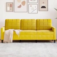 Driezitsbank 180 cm fluweel geel - thumbnail
