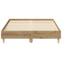 Bedframe zonder matras spaanplaat ambachtelijk eikenkleurig - thumbnail