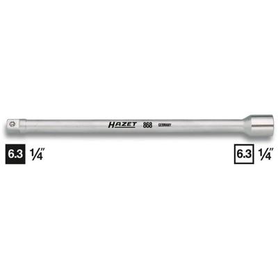 HAZET Verlengstuk 868-16 · 1/4 inch (6,3 mm) vierkant hol · 1/4 inch (6,3 mm) vierkant massief · Lengte: 402 mm