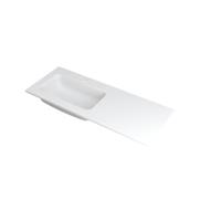INK Faktor Wastafel Polystone Links met 1 Kraangat - 1200x450x15 mm - Mat Wit - thumbnail