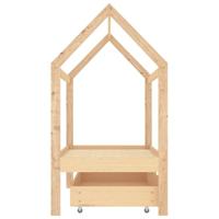 Kinderbedframe met lade massief grenenhout 70x140 cm - thumbnail