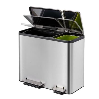 EKO pedaalemmer ecocasa 30+15 l matzilverkleurig