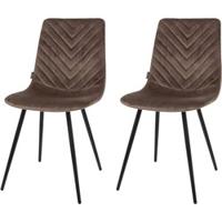 Eetkamerstoel set2 Lynn taupe 85cm - thumbnail