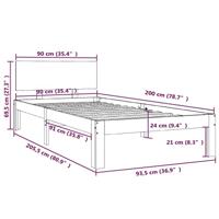 Bedframe massief grenenhout 90x200 cm - thumbnail