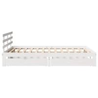 Bedframe met lades massief grenenhout wit 120x200 cm - thumbnail