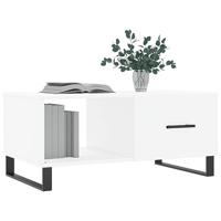 Salontafel 90x50x40 cm bewerkt hout wit - thumbnail