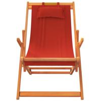Strandstoelen 2 st inklapbaar stof rood - thumbnail