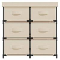 Opbergkast met 6 lades 55x29x55 cm staal crmekleurig - thumbnail
