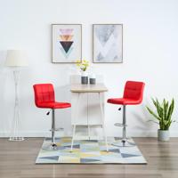 vidaXL Barkrukken 2 st kunstleer rood - thumbnail