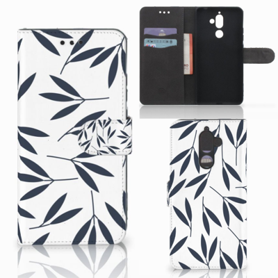 Nokia 7 Plus Hoesje Leaves Blue Nokia 7 Plus Hoesje Leaves Blue