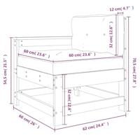 Tuinstoel met kussens massief grenenhout wit - thumbnail