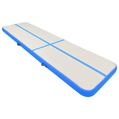 VidaXL Gymnastiekmat met pomp opblaasbaar 800x100x15 cm pvc blauw